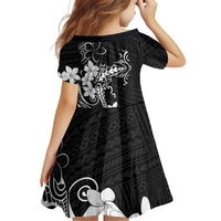 Black Hawaii Family Matching Short Sleeve Bodycon Dress and Hawaiian Shirt Hammerhead Shark Tattoo Curve Polynesian LT14 - Polynesian Pride