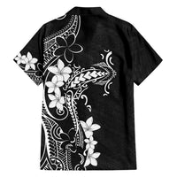 Black Hawaii Family Matching Short Sleeve Bodycon Dress and Hawaiian Shirt Hammerhead Shark Tattoo Curve Polynesian LT14 - Polynesian Pride