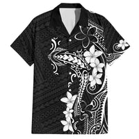 Black Hawaii Family Matching Tank Maxi Dress and Hawaiian Shirt Hammerhead Shark Tattoo Curve Polynesian LT14 Dad's Shirt - Short Sleeve Black - Polynesian Pride