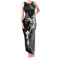 Black Hawaii Family Matching Tank Maxi Dress and Hawaiian Shirt Hammerhead Shark Tattoo Curve Polynesian LT14 Mom's Dress Black - Polynesian Pride