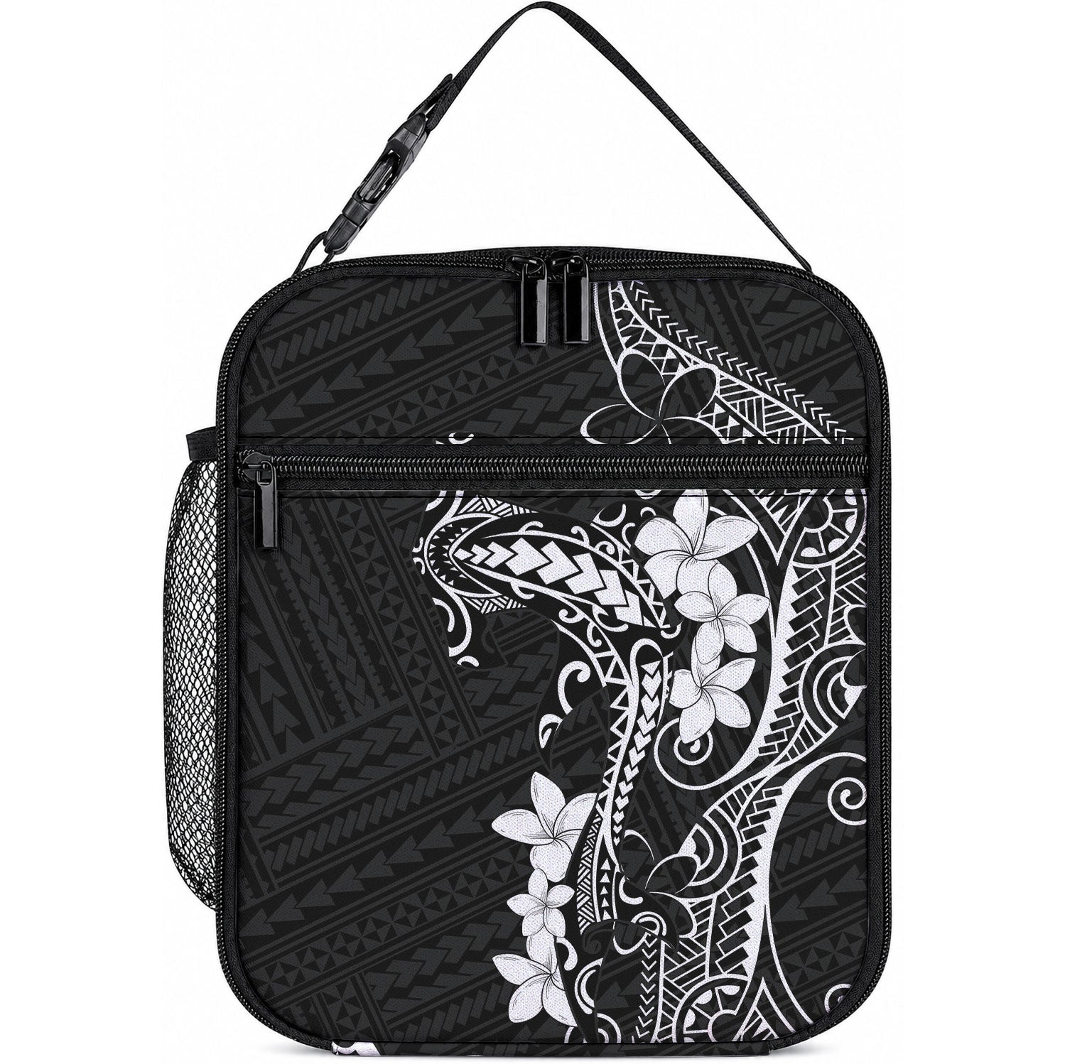 Black Hawaii Lunch Bag Hammerhead Shark Tattoo Curve Polynesian