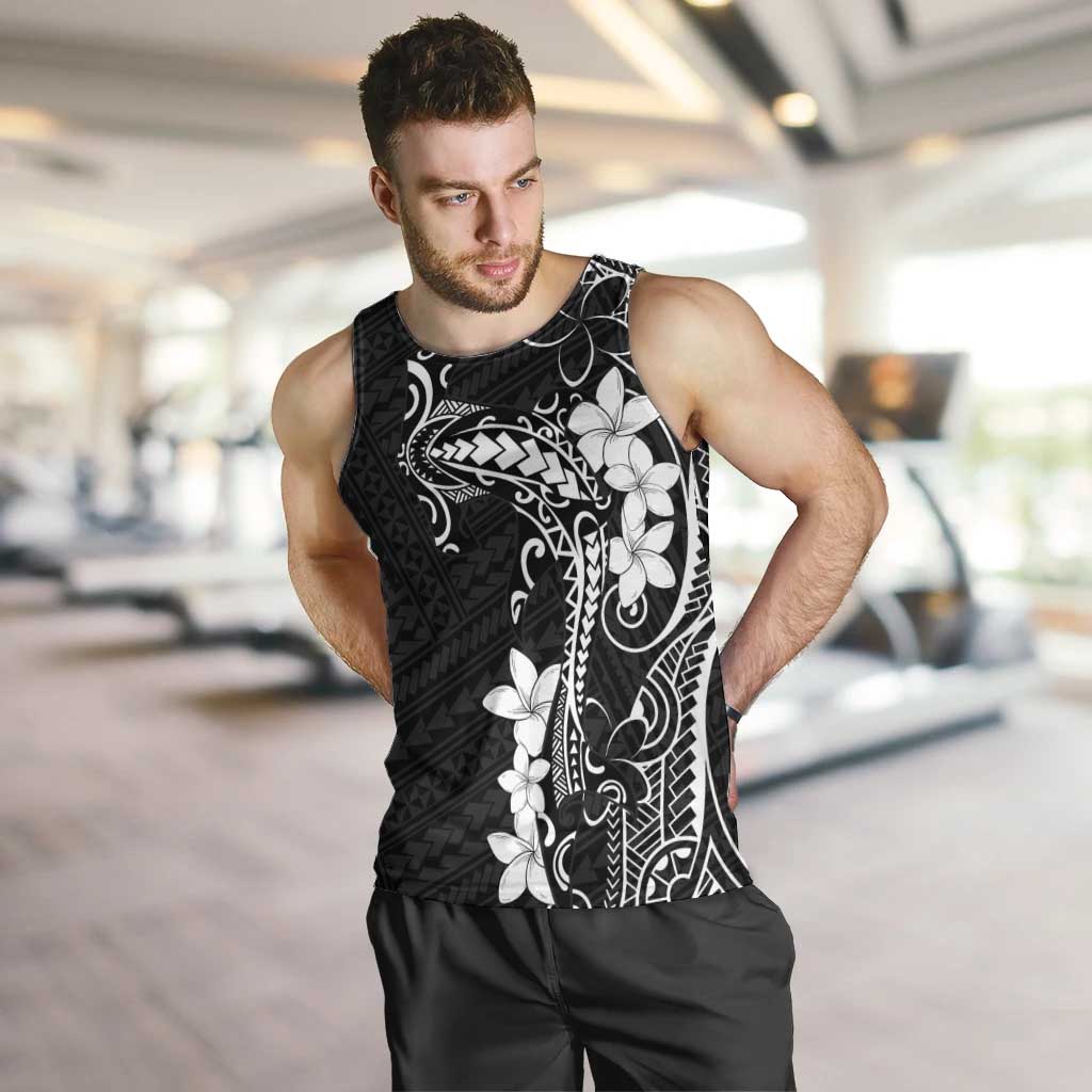 Black Hawaii Men Tank Top Hammerhead Shark Tattoo Curve Polynesian - Polynesian Pride