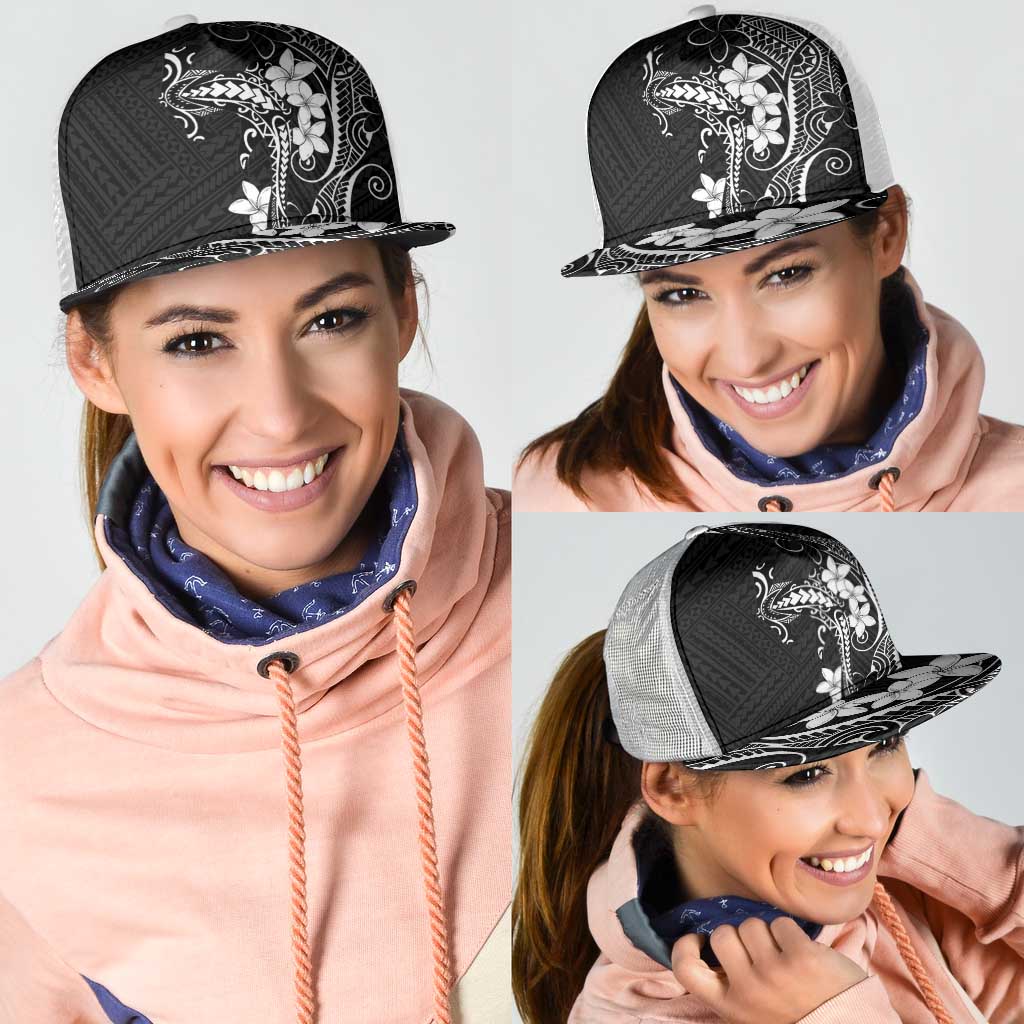 Black Hawaii Mesh Trucker Cap Hammerhead Shark Tattoo Curve Polynesian - Polynesian Pride