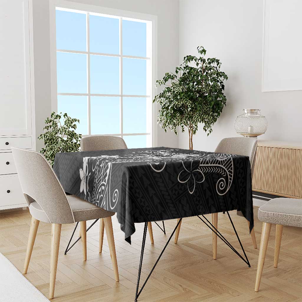 Black Hawaii Tablecloth Hammerhead Shark Tattoo Curve Polynesian - Polynesian Pride