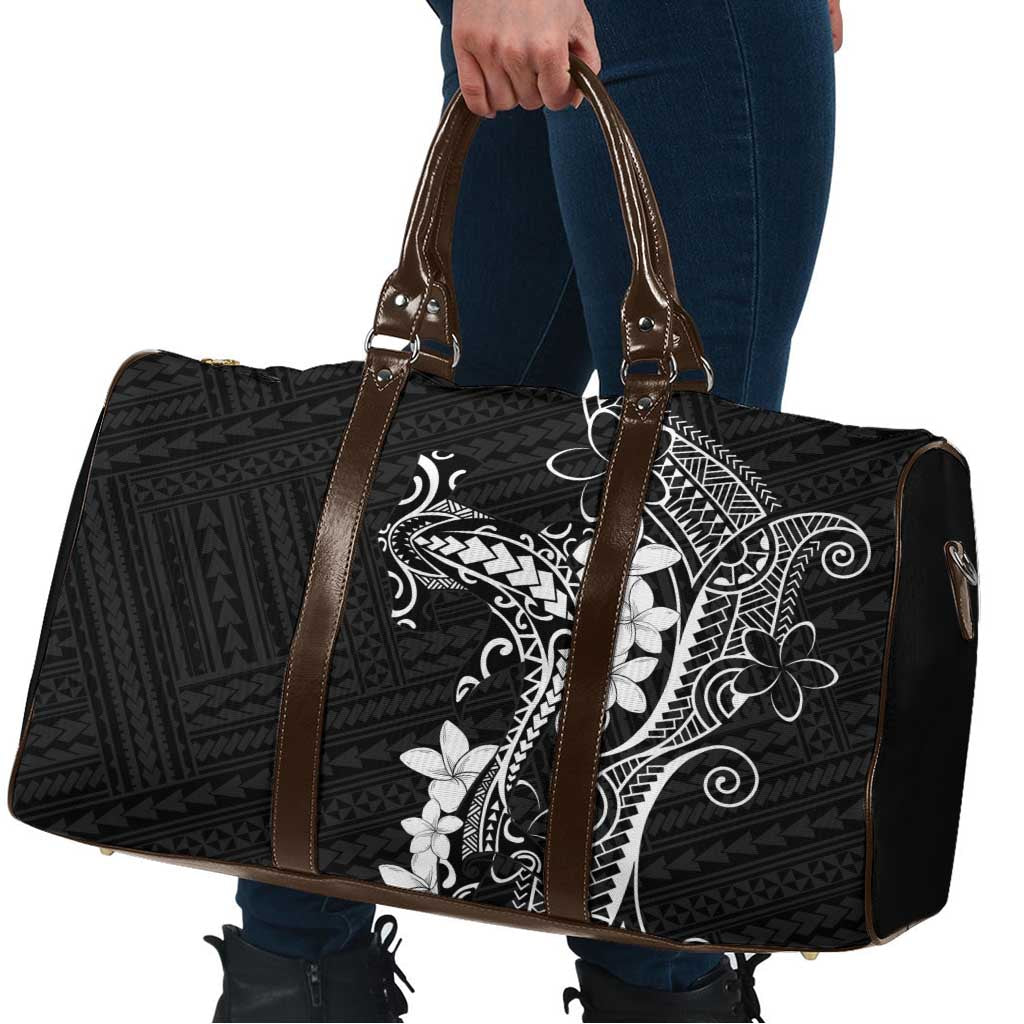 Black Hawaii Travel Bag Hammerhead Shark Tattoo Curve Polynesian - Polynesian Pride