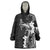 Black Hawaii Wearable Blanket Hoodie Hammerhead Shark Tattoo Curve Polynesian - Polynesian Pride