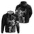 Black Hawaii Zip Hoodie Hammerhead Shark Tattoo Curve Polynesian - Polynesian Pride