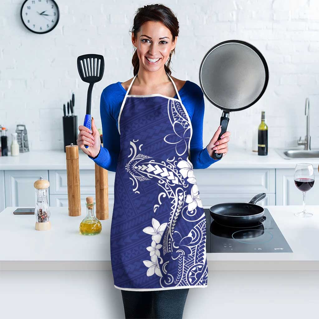 Blue Hawaii Apron Hammerhead Shark Tattoo Curve Polynesian - Polynesian Pride