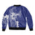 Blue Hawaii Bomber Jacket Hammerhead Shark Tattoo Curve Polynesian - Polynesian Pride