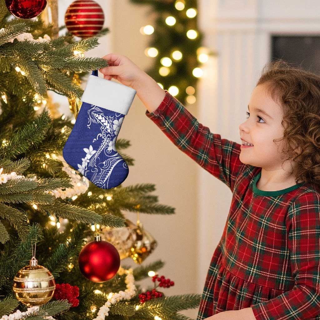 Blue Hawaii Christmas Stocking Hammerhead Shark Tattoo Curve Polynesian - Polynesian Pride