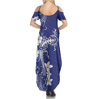 Blue Hawaii Family Matching Summer Maxi Dress and Hawaiian Shirt Hammerhead Shark Tattoo Curve Polynesian - Polynesian Pride