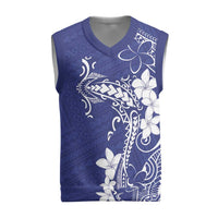 Blue Hawaii Christmas Knitted V-Neck Vest Hammerhead Shark Tattoo Curve Polynesian - Polynesian Pride