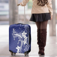 Blue Hawaii Luggage Cover Hammerhead Shark Tattoo Curve Polynesian - Polynesian Pride