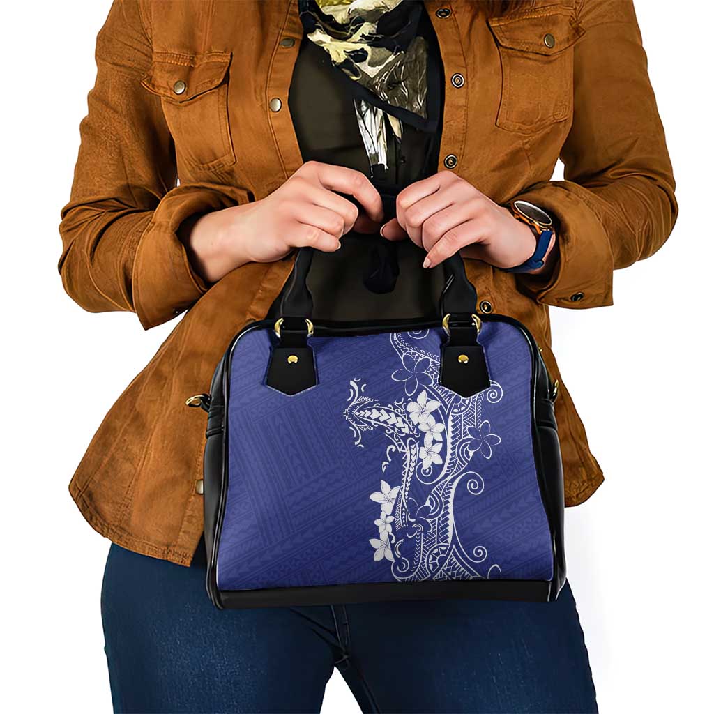 Blue Hawaii Shoulder Handbag Hammerhead Shark Tattoo Curve Polynesian - Polynesian Pride