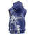 Blue Hawaii Sleeveless Zip Hoodie Hammerhead Shark Tattoo Curve Polynesian - Polynesian Pride