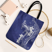 Blue Hawaii Tote Bag Hammerhead Shark Tattoo Curve Polynesian - Polynesian Pride