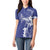 Blue Hawaii Women Polo Shirt Hammerhead Shark Tattoo Curve Polynesian - Polynesian Pride
