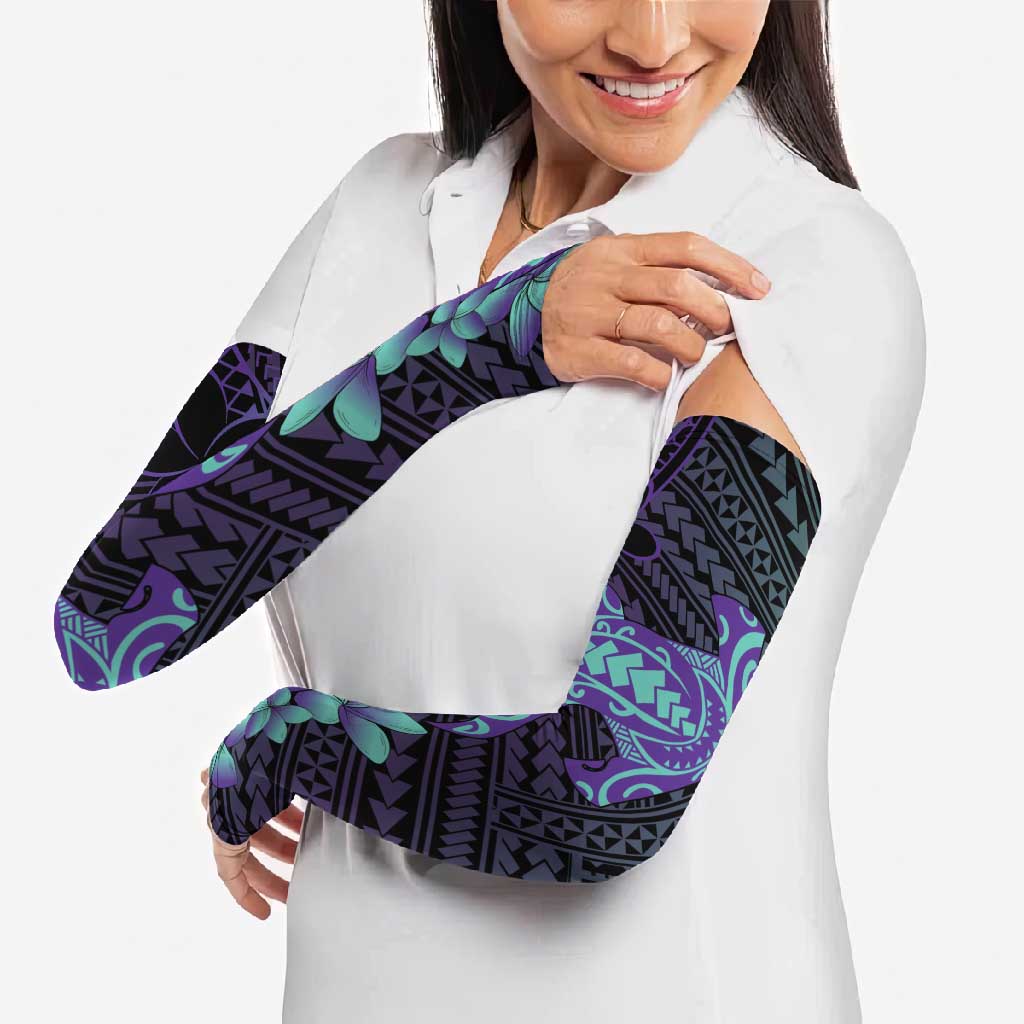 Purple Paradise Hawaii Arm Sleeves Hammerhead Shark Tattoo Curve Polynesian - Polynesian Pride