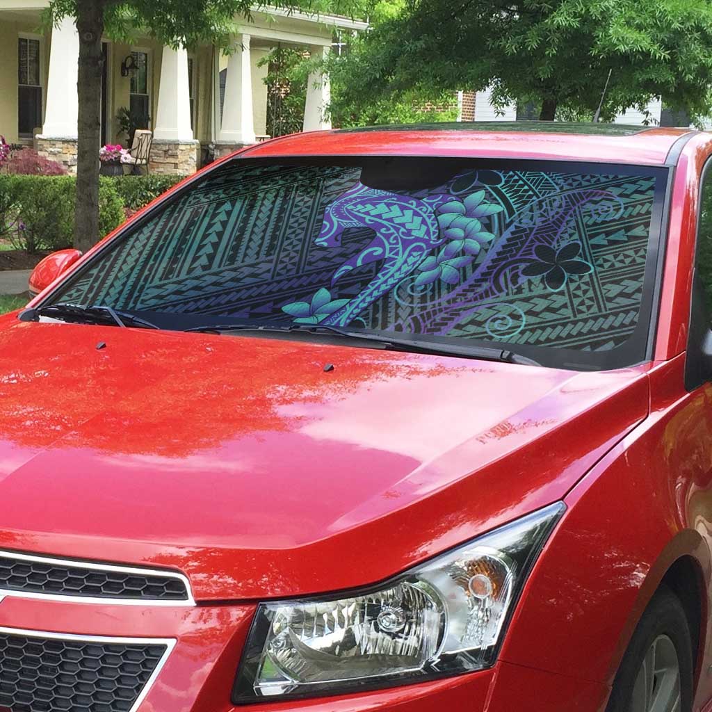 Purple Paradise Hawaii Auto Sun Shade Hammerhead Shark Tattoo Curve Polynesian - Polynesian Pride