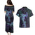 Purple Paradise Hawaii Couples Matching Puletasi and Hawaiian Shirt Hammerhead Shark Tattoo Curve Polynesian - Polynesian Pride