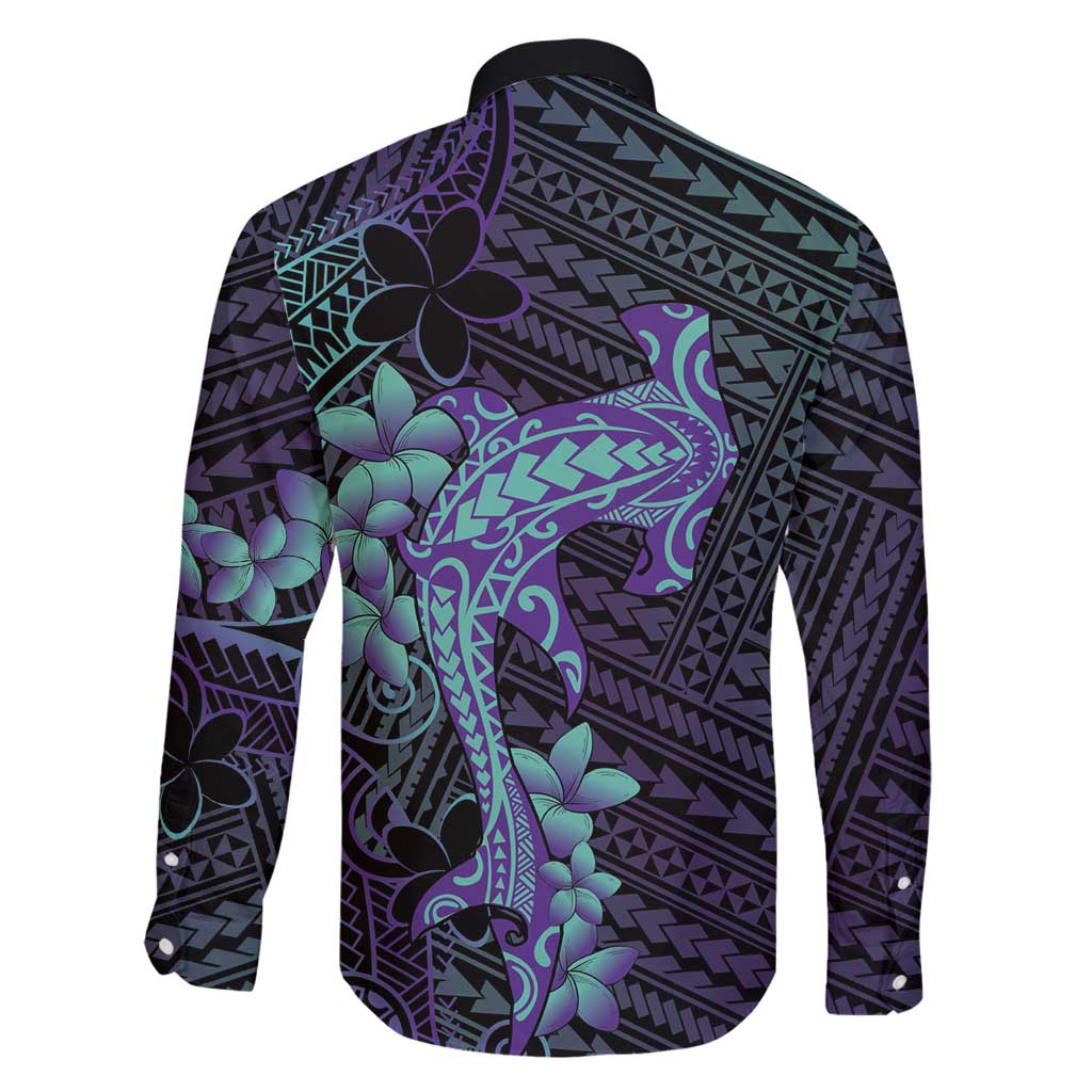 Purple Paradise Hawaii Family Matching Mermaid Dress and Hawaiian Shirt Hammerhead Shark Tattoo Curve Polynesian LT14 - Polynesian Pride