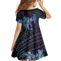Purple Paradise Hawaii Family Matching Off Shoulder Maxi Dress and Hawaiian Shirt Hammerhead Shark Tattoo Curve Polynesian LT14 - Polynesian Pride