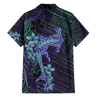Purple Paradise Hawaii Family Matching Off Shoulder Maxi Dress and Hawaiian Shirt Hammerhead Shark Tattoo Curve Polynesian LT14 - Polynesian Pride
