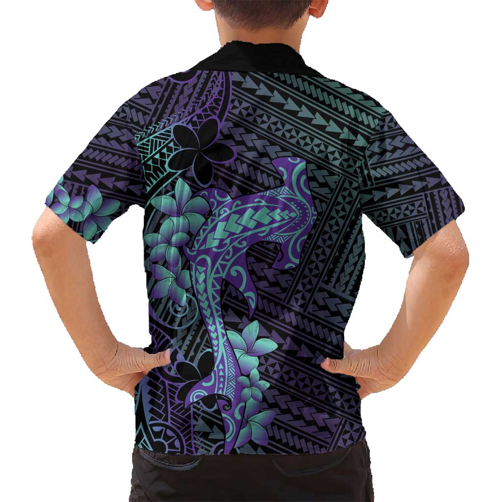 Purple Paradise Hawaii Family Matching Summer Maxi Dress and Hawaiian Shirt Hammerhead Shark Tattoo Curve Polynesian LT14 - Polynesian Pride