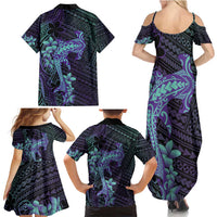 Purple Paradise Hawaii Family Matching Summer Maxi Dress and Hawaiian Shirt Hammerhead Shark Tattoo Curve Polynesian LT14 - Polynesian Pride