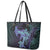 Purple Paradise Hawaii Leather Tote Bag Hammerhead Shark Tattoo Curve Polynesian - Polynesian Pride