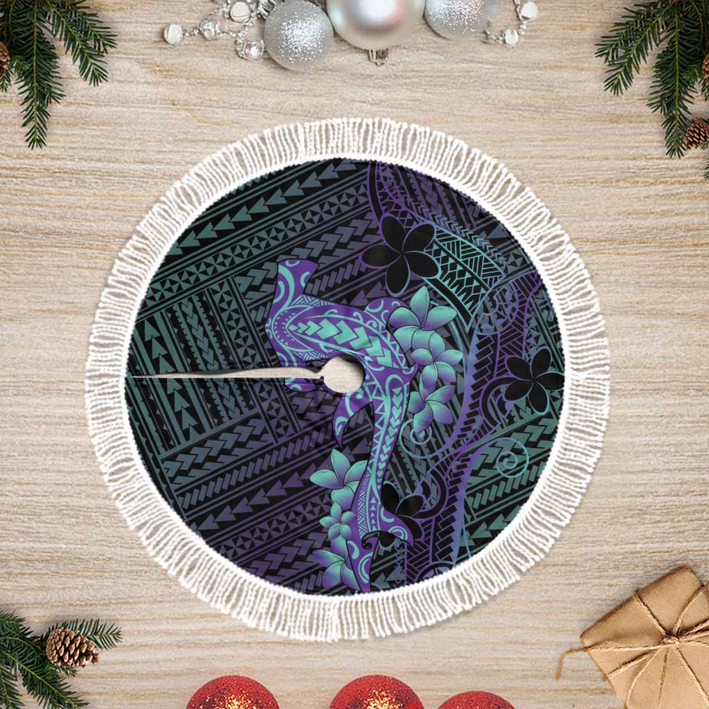 Purple Paradise Hawaii Tree Skirt Hammerhead Shark Tattoo Curve Polynesian - Polynesian Pride