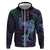 Purple Paradise Hawaii Zip Hoodie Hammerhead Shark Tattoo Curve Polynesian - Polynesian Pride