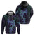 Purple Paradise Hawaii Zip Hoodie Hammerhead Shark Tattoo Curve Polynesian - Polynesian Pride