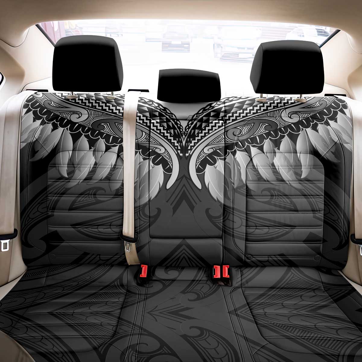 Poutama Korowai New Zealand Back Car Seat Cover Aotearoa Maori Tattoo - Polynesian Pride