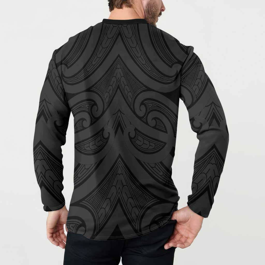 Poutama Korowai New Zealand Button Sweatshirt Aotearoa Maori Tattoo - Polynesian Pride