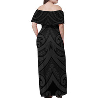 Poutama Korowai New Zealand Family Matching Off Shoulder Maxi Dress and Hawaiian Shirt Aotearoa Maori Tattoo LT14 - Polynesian Pride