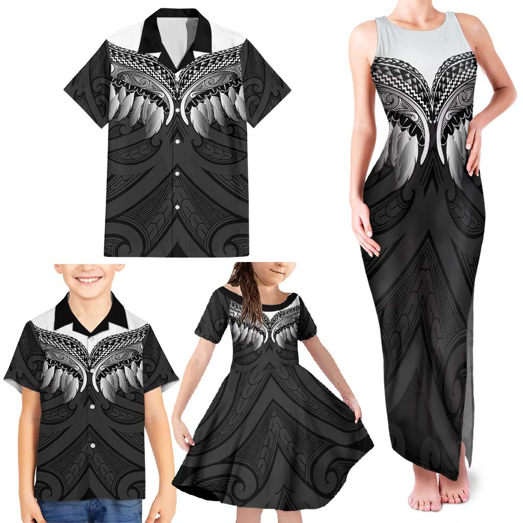 Poutama Korowai New Zealand Family Matching Tank Maxi Dress and Hawaiian Shirt Aotearoa Maori Tattoo - Polynesian Pride