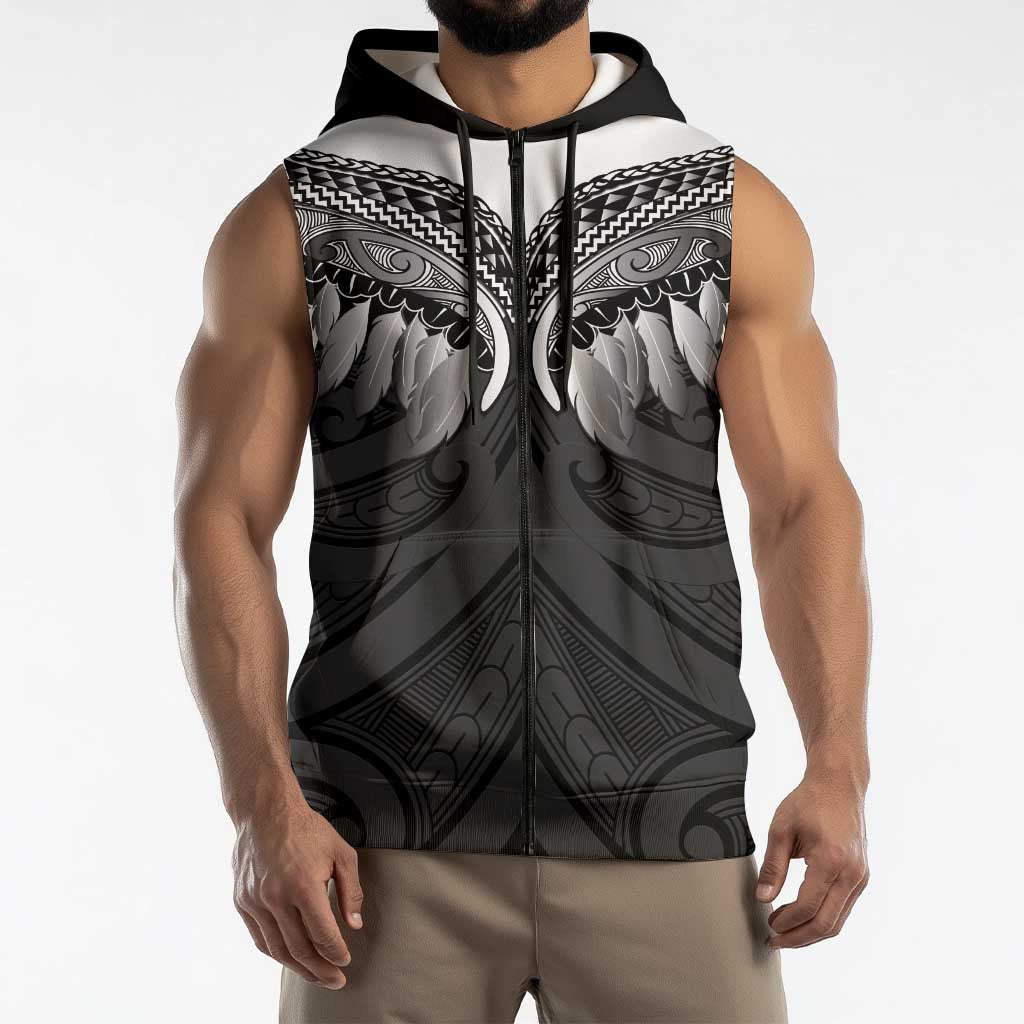Poutama Korowai New Zealand Sleeveless Zip Hoodie Aotearoa Maori Tattoo LT14 - Polynesian Pride