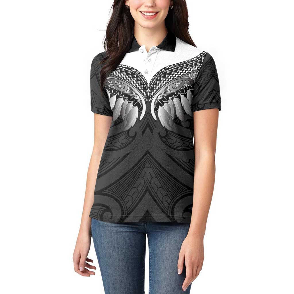 Poutama Korowai New Zealand Women Polo Shirt Aotearoa Maori Tattoo LT14 - Polynesian Pride