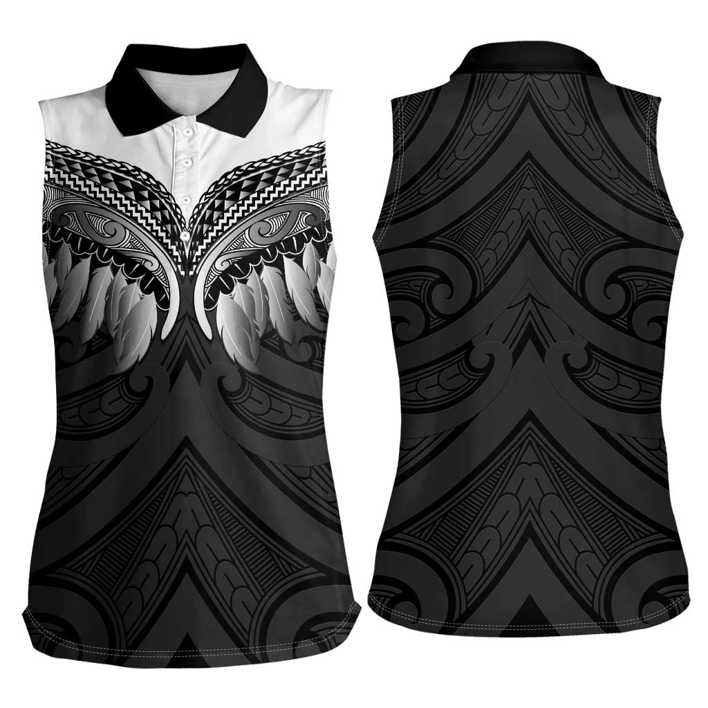 Poutama Korowai New Zealand Women Sleeveless Polo Shirt Aotearoa Maori Tattoo LT14 - Polynesian Pride