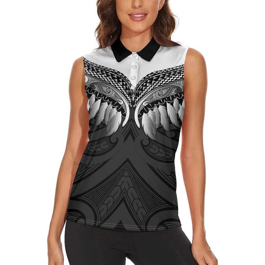 Poutama Korowai New Zealand Women Sleeveless Polo Shirt Aotearoa Maori Tattoo LT14 - Polynesian Pride