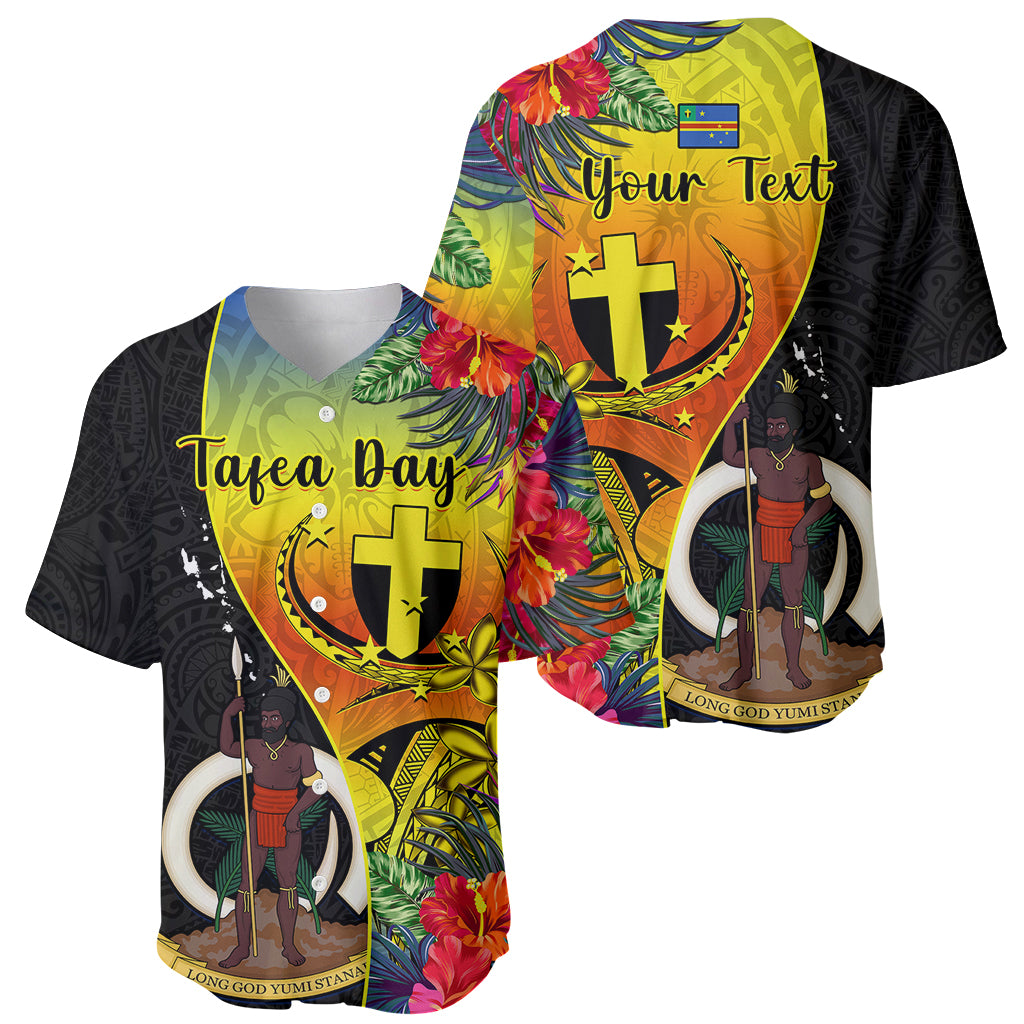 personalised-vanuatu-tafea-day-baseball-jersey-coat-of-arms-mix-tropical-flowers