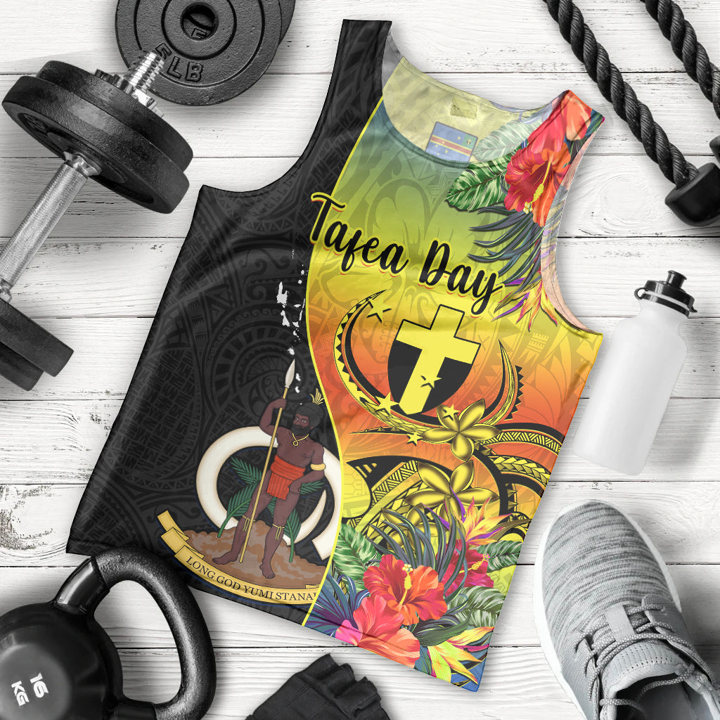 personalised-vanuatu-tafea-day-men-tank-top-coat-of-arms-mix-tropical-flowers