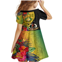 Vanuatu Torba Day Family Matching Mermaid Dress and Hawaiian Shirt Coat Of Arms Mix Tropical Flowers LT14 - Polynesian Pride