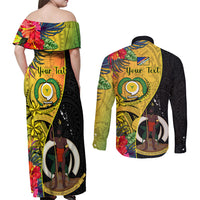 personalised-vanuatu-torba-day-couples-matching-off-shoulder-maxi-dress-and-long-sleeve-button-shirts-coat-of-arms-mix-tropical-flowers