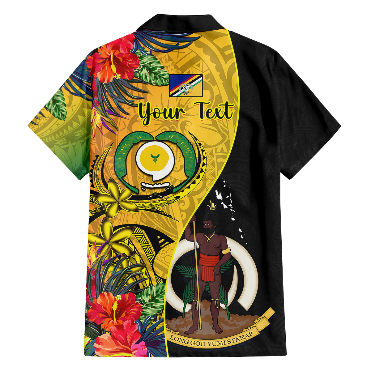 Personalised Vanuatu Torba Day Family Matching Off Shoulder Maxi Dress and Hawaiian Shirt Coat Of Arms Mix Tropical Flowers LT14 - Polynesian Pride