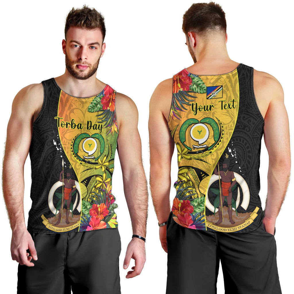 personalised-vanuatu-torba-day-men-tank-top-coat-of-arms-mix-tropical-flowers