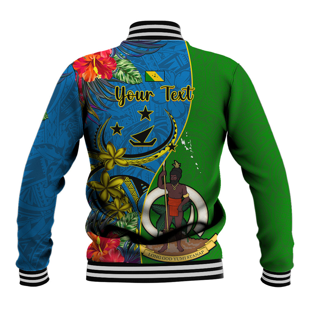 personalised-vanuatu-malampa-day-baseball-jacket-coat-of-arms-mix-tropical-flowers