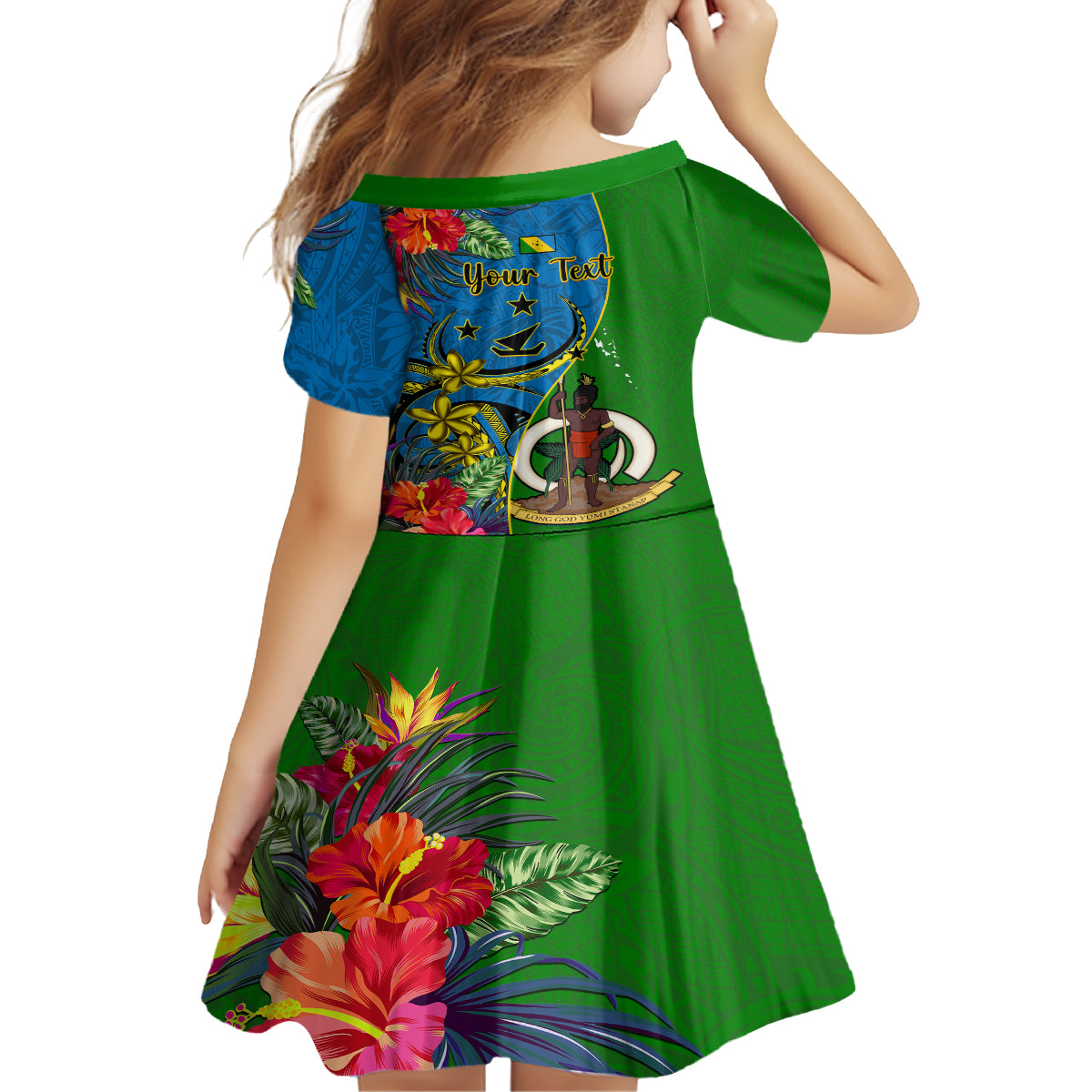 Personalised Vanuatu Malampa Day Family Matching Off Shoulder Maxi Dress and Hawaiian Shirt Coat Of Arms Mix Tropical Flowers LT14 - Polynesian Pride