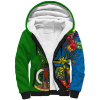 personalised-vanuatu-malampa-day-sherpa-hoodie-coat-of-arms-mix-tropical-flowers